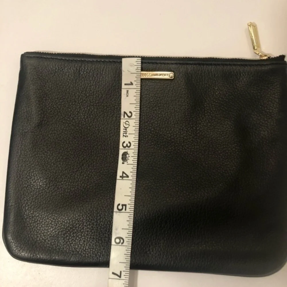 Rebecca MINKOFF black leather cosmetic bag pouch